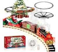 LTFIOON Christmas Tree Train, Classic Christmas Train Set for Children with Warm White LED Fairy Lights, Spray and Sound, Christmas Train Electric Around the Tree, Floating Christmas Train for