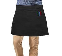 LTG Black Short Waist Apron Bistro Pocket Bar Cafe Pub Waiter Waitress Barista waterproof, spill proof