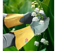 LTG Ladies Gardening Leather Long Gloves Thorn Resistance Garden Work Safety DIY