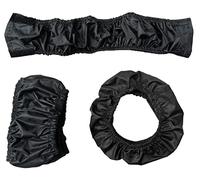LTG Pram Buggy Push Chair Stroller Wheel Covers Front Rear Back Black Protection (2pcs Small + 2pcs Big)
