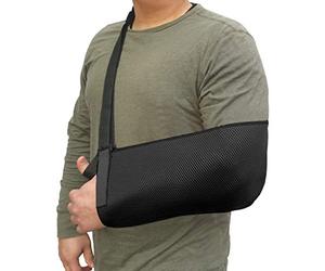 LTG PRO® Arm Sling Wrist Shoulder Support Adults and Kids Immobilizer Elbow Injury Fracture Cast (Black Mesh, Adults)