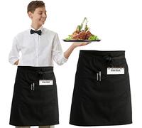 LTG PRO® Cleaning Supplies Short Waist Apron With Pocket Chefs Waiters Cooks Bar Apron 100% Cotton
