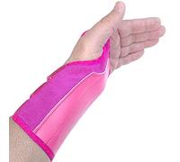 LTG PRO Hand Wrist Support Brace Splint for Carpal Tunnel Sprain Strain Arthritis Stabilizer (Pink, S-M (Left))