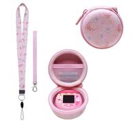 LTGEM Case Compatible with Tamagotchi Pix/Original/Nano x/Hello Kitty/Uni,Storage Protective Carrying Electronic Pets Case with Lanyard Neck Strap(Magic Heart Pink)
