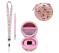 LTGEM Case Compatible With Tamagotchi Pix/ Original/ Nano x/ Hello Kitty/ Uni,Storage Protective Carrying Electronic Pets Case With Lanyard Neck Strap(Bell Pink)
