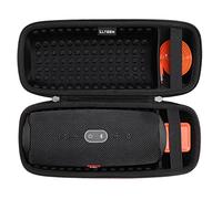 LTGEM Case for JBL Charge 4/JBL Charge 5 Speaker Carrying Case Hard Storage Travel Protective Bag Fits Charger and USB Cable (Lycra Black)
