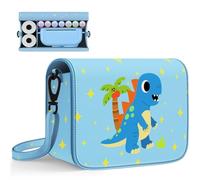 LTGEM Kids Camera Case Bag Compatible With ESOXOFFORE/Dylanto/DUDUDRAGON/GREENKINDER/Cimizi Instant Print Camera and Instant Camera Refill Print Paper, Dinosaur Light Blue