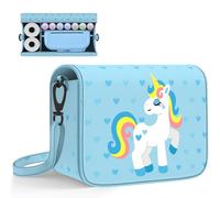 LTGEM Kids Camera Case Bag Compatible With ESOXOFFORE/Dylanto/DUDUDRAGON/GREENKINDER/Cimizi Instant Print Camera and Instant Camera Refill Print Paper, Pony Light Blue