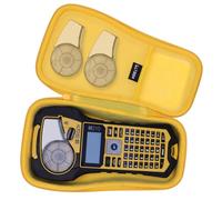 LTGEM Label Maker Case Compatible with Brady M210/ M210-LAB Portable Label Printer, Black/Yellow Edge, 10.8 in L x 5.8 in W x 4 in H