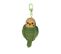 LTGICH Crochet Bird Keychain, Handmade Weaving Green Parrot, Bag Pendant, Key Ring, Car Accessories, Gift for Friends, Family, and People Who Love Birds (with keychain), Green, 2.5*1.4*1.3 inch
