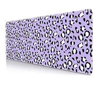 LTHAOGUO Desk Mat XXL Mouse pad, Purple Black White Leopard Print Pattern Office Supplies and Accessories Decor for Women, Large Mouse pad for Desk, 31.5 X 11.8 Inch, Cheetah Animal Print