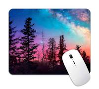 LTHAOGUO Forest Scene Mouse Pad, Fog Sunset Rectangular Mouse Mat, Landscape Aesthetic Mice Pad, Non-Slip Rubber Mousepad Suitable for Men Ladies Computer Laptop Office, The Best Gift, 9.5 X 7.9 in