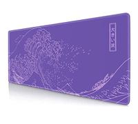 LTHAOGUO Great Wave XXL Gaming Mouse Pad, Purple Minimalist Japanese Desk Mat, Cute Gamer Aesthetic Mousepad, Extended Mousepad, Non-Slip Rubber Base Lilac Desk Pad for Office- 31.5 X 11.8 Inch