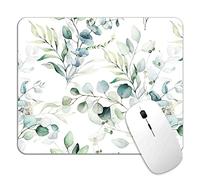 LTHAOGUO Green Grass Mouse Pad Mat, Leaves Pattern Art Non-Slip Rubber Base Mousepad with Designs, Premium-Textured Washable Mousepad, 9.5 inch x7.9 inch