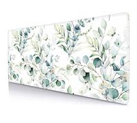 LTHAOGUO Large Mouse Desk Pad, Green Grass Mouse Pad Mat, Leaves Pattern Art Non-Slip Rubber Base Mousepad with Designs, Keyboard Mouse Mat Desk Pad for Work, Laptop, 31.5 X 11.8 Inch