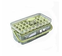LTHERMELK Double-Layer Silicone Ice Cube Tray with Lid - Non-Stick, Quick Release 2-Layer Ice Mould for Fast Freezing, BPA-Free Transparent Ice Trays Perfect for Smoothies, Cocktails (Green)