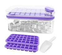 LTHERMELK Ice Cube Tray, Double-Layer Transparent Silicone Ice Cube Tray with Lid - Non-Stick Ice Mould for Effortless Ice Production, Perfect for Smoothies, Cocktails, and Baby Food Storage (Green)