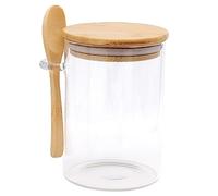 LTHERMELK Jam Jars with Lids, Airtight Glass Jars, Spoon Food Storage Containers, for Overnight Oats, Coffee Bean, Sugar, Cookie, Candy, Tea, Spices, Dry Goods (500ml)