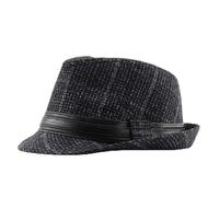 LTHTX New Cashmere Jazz Hat for Men, Elegant Fedora Hat for Men Women Short Brim Panama Jazz Cap Trilby Hat for Winter Autumn (Black,M (56-58cm))