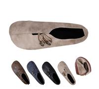 LTHTX Women's New Soft Synthetic Leather Flat Shoes, Lightweight Orthopedic Loafers Elegant Wide Width Flats Ballet Shoes (Khaki,4.5)