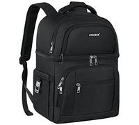 LTINVECK Cooler Backpack,30 Cans Insulated Backpack Cooler Leakproof Double Deck Cooler Bag for Men Women RFID Lunch Backpack, Black, L