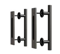 LTIYITL 24 cm Sliding Door Handle, 2 Packs, Barn Door Handle, Double-Sided Black Door Handle, Sliding Door Handle, Kitchen Handles