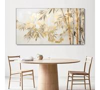LTjiajuypd Abstract Art Bamboo Leaf Painting, Canvas Print Decorative Wall Arts Posters Modern Home Living Room Bedroom Study(50X100cm)