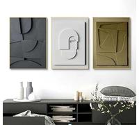LTjiajuypd Abstract Effect Geometric Canvas Painting Nordic Home Decor Wall Poster Print Beige White Pictures For Living Room(30x45cm-3Pcs)