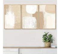LTjiajuypd Abstract Geometric Canvas Art Prints Beige Black Posters Modern Style Ink on Portrait For Living Room Office Home Decoration(50x70cm-3Pcs)