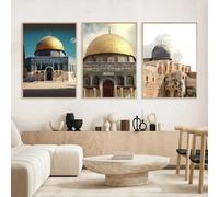 LTjiajuypd Al Aqsa Mosque Islamic Holy City Muslim Poster Canvas Prints Painting Art Cafe Bar Room Wall Decoration Wall Art(60x80cm-3Pcs)