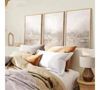 LTjiajuypd Beige Abstract Landscape Canvas Print Minimalist Lake Reflection Wall Art Modern Serene(60x80cm-3Pcs)