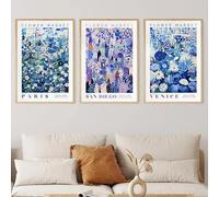 LTjiajuypd Canvas Painting Flower Market Watercolor Daisies Posters Abstract Minimalist Wall Art Posters Prints Home Room Decor 30x45cm-3Pcs Frameless