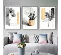 LTjiajuypd Canvas Print Painting Abstract Wall Art Mid Century Black Lines Poster Minimalist Geometric Pattern Home Decor(35x50cm-3Pcs)