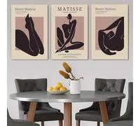 LTjiajuypd Canvas Prints Henri Matisse Exhibition Posters, Decorative Paintings 1951 Meige Gallery Le Bison Retro Silhouette(60x80cm-3Pcs)