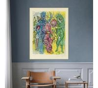 LTjiajuypd Canvas Prints Marc Chagall《The Circus II》Canvas Art Oil Painting Artwork Poster Decorative Picture Wall Home Decoration(60x80cm)