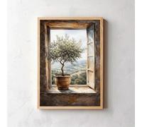 LTjiajuypd Canvas Prints Olive Tree Views Art Rustic Style Wall Decor Canvas, For Living Rooms Offices(70x110cm/Frameless)