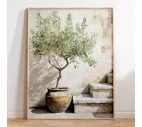 LTjiajuypd Canvas Prints Olive Tree Wall Art, Rustic Decor Poster Neutral Coastal Farm Artwork Home Room(70x100CM/Frameless)
