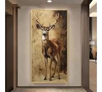 LTjiajuypd Canvas Prints Painting Featuring A Deer With Impressive Antlers Home Interior Decoration(60X120cm)
