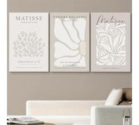 LTjiajuypd Canvas Prints Vintage Matisse Style Decorative Paintings Abstract Plant Paper Cuttings Art Living Room Porch Wall(50x75cm-3Pcs)