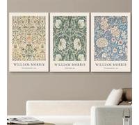 LTjiajuypd Canvas Prints William Morris Classic Lily Pomegranate Pattern Decoration Painting 1900 Retro Flower Living Room(40x55cm-3Pcs)