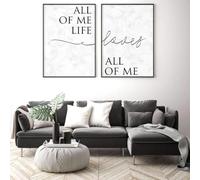LTjiajuypd Classic Canvas Painting Prints Motivational Words Quote Poster Black and White Minimalist Wall Art Pictures Home Decor 70x110cm-2Pcs Frameless