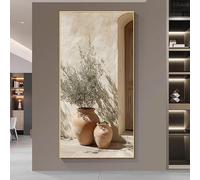 LTjiajuypd Clay Pot With Olive Tree Poster Prints Painting Beige Brown Botanical Canvas Wall Art Picture For Living Room Home Decor(40X80cm)