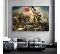 LTjiajuypd Eugene Delacroix Liberty Leading The People Poster Canvas Prints Painting French Revolution Wall Art Room Home Decor 50x75cm Frameless