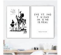 LTjiajuypd Everyhing you can image is real Pablo Picasso Art Paintings Canvas Print, Don Quixote Poster Painting Picture Home Decor 30x40cm-2pcs Frameless