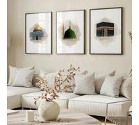LTjiajuypd Islamic Dome Of The Rock Canvas Prints Poster Modern Abstract Ramadan Art Wall Home Decor(40x55cm-3Pcs)