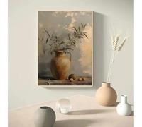 LTjiajuypd Italian Vase Olive Tree Canvas Prints Painting Retro Minimalist Printing Still Life Plants Antique Home Decoration 35x50cm Frameless
