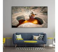 LTjiajuypd Landscape Sea Rocks Island Blue Dawn Poster Mountain Nature Scenery Print Autumn Fog Forest Canvas Prints Painting Decor 40x80cm Frameless
