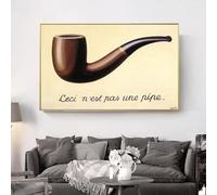 LTjiajuypd Magritte Famous This Is Not A Pipe Canvas Painting Posters and Prints Wall Art Pictures for Living Room Home Decoration 50x70cm Frameless