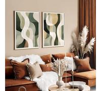 LTjiajuypd Minimalist Green Tropical Leaves Wall Art Print Canvas Botanical Rainforest Setting Poster Viridian Palm(40x55cm-2Pcs)