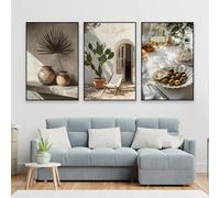 LTjiajuypd Minimalist Mediterranean Shadow Print Poster Neutral Pottery Boho Cactus Wall Art Print Home Canvas Print Painting Decor 60x90cm-3Pcs Frameless